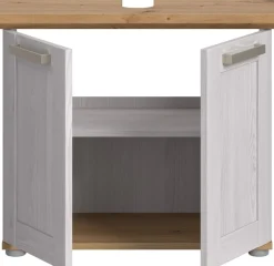 welltime Waschbeckenunterschrank »COSENZA, Breite 69cm, 2 Türen, 1 Einlegeboden, mit Siphonausschnitt« in Landhausoptik, mit weiteren Artikel der Serie kombinierbar, 1 Stk. tlg. Waschbeckenunterschrank, WBU, Bad, Badezimmer