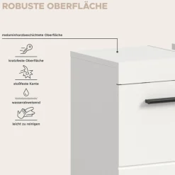 welltime Waschbeckenunterschrank »AVON, Breite 80 cm, 3 Türen, 3 Einlegböden, 6 Fächer« mit Siphonausschnitt 22x8 cm, Rückwand mit Ausschitt,Badmöbel, Badschrank, Unterschrank, Waschtisch, Kommode, Bad
