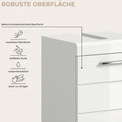 welltime Waschbeckenunterschrank »SIENA, Breite 40cm, 1 Tür, 1 Einlegeboden, 2 Fächer, MDF-Front« WBU, Badmöbel, Badschrank, Kommode, Unterschrank, Bad, Badezimmer