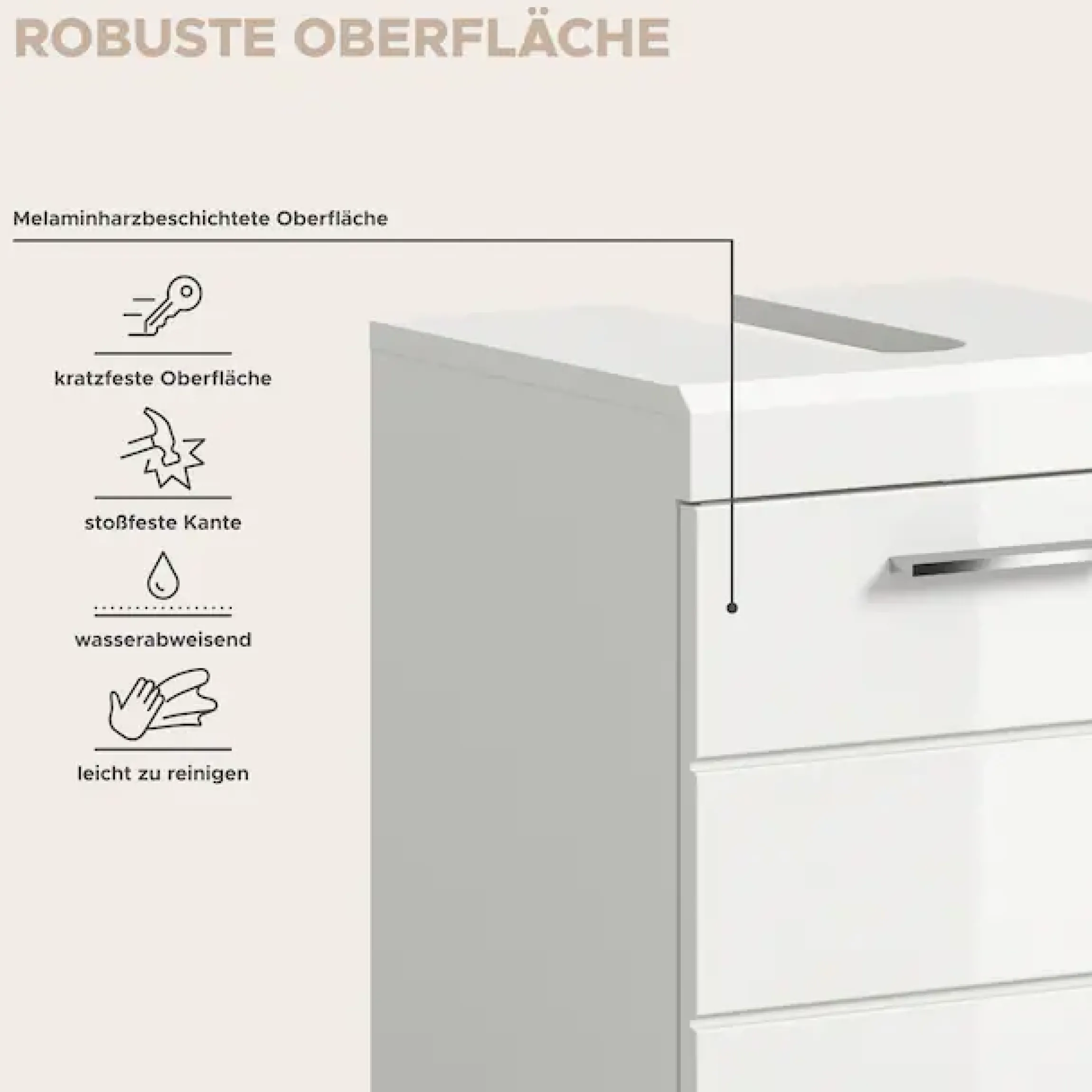 welltime Waschbeckenunterschrank »SIENA, Breite 40cm, 1 Tür, 1 Einlegeboden, 2 Fächer, MDF-Front« WBU, Badmöbel, Badschrank, Kommode, Unterschrank, Bad, Badezimmer