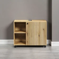 welltime Waschbeckenunterschrank »Amrum« 1 Stk. tlg. Waschtisch auf Rollen - (B/T/H) wahlweise 60-80/42/64 cm