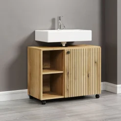 welltime Waschbeckenunterschrank »Amrum« 1 Stk. tlg. Waschtisch auf Rollen - (B/T/H) wahlweise 60-80/42/64 cm