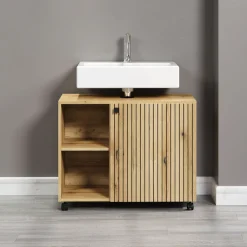 welltime Waschbeckenunterschrank »Amrum« 1 Stk. tlg. Waschtisch auf Rollen - (B/T/H) wahlweise 60-80/42/64 cm