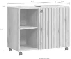 welltime Waschbeckenunterschrank »Amrum« 1 Stk. tlg. Waschtisch auf Rollen - (B/T/H) wahlweise 60-80/42/64 cm