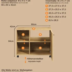 welltime Waschbeckenunterschrank »Amrum« 1 Stk. tlg. Waschtisch auf Rollen - (B/T/H) wahlweise 60-80/42/64 cm
