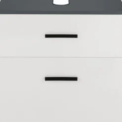 welltime Waschbeckenunterschrank »Skara« mit Klappe und Schubkasten, schwarze Griffe, Breite 60 cm, Höhe 55 cm