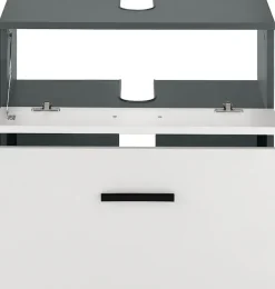 welltime Waschbeckenunterschrank »Skara« mit Klappe und Schubkasten, schwarze Griffe, Breite 60 cm, Höhe 55 cm