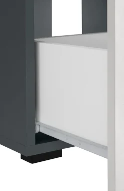 welltime Waschbeckenunterschrank »Skara« mit Klappe und Schubkasten, schwarze Griffe, Breite 60 cm, Höhe 55 cm