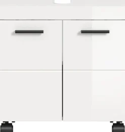 welltime Waschbeckenunterschrank »AVON, Breite 60 cm, 2 Türen, 1 Einlegboden, 2 Fächer« mit Siphonausschnitt 22x8 cm, Rückwand mit Ausschitt,Badmöbel, Badschrank, Unterschrank, Waschtisch, Kommode, Bad