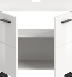 welltime Waschbeckenunterschrank »AVON, Breite 60 cm, 2 Türen, 1 Einlegboden, 2 Fächer« mit Siphonausschnitt 22x8 cm, Rückwand mit Ausschitt,Badmöbel, Badschrank, Unterschrank, Waschtisch, Kommode, Bad