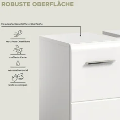 welltime Waschbeckenunterschrank »FLORENZ,Breite 60cm, inkl. Siphonausschnitt, mit Türen oder Schüben« TOPSELLER!, 1 Stk. tlg. hochwertige MDF Front, Griff chromglänzend, Badschrank, Bad