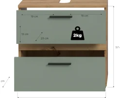 welltime Waschbeckenunterschrank »LUCCA, Breite 60 cm, 2 Schubkästen, hochwertige MDF Front«