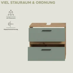 welltime Waschbeckenunterschrank »LUCCA, Breite 60 cm, 2 Schubkästen, hochwertige MDF Front«