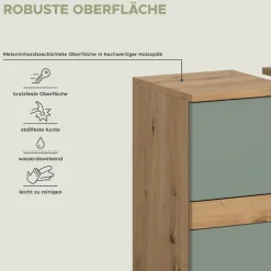 welltime Waschbeckenunterschrank »LUCCA, Breite 60 cm, 2 Schubkästen, hochwertige MDF Front«