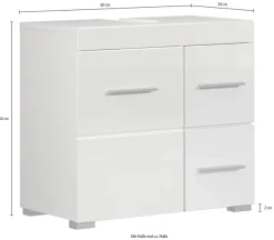 welltime Waschbeckenunterschrank »Avena« 1 Stk. tlg. Badezimmerschrank mit Tür & Schubkästen – (B/T/H) 60/34/56 cm