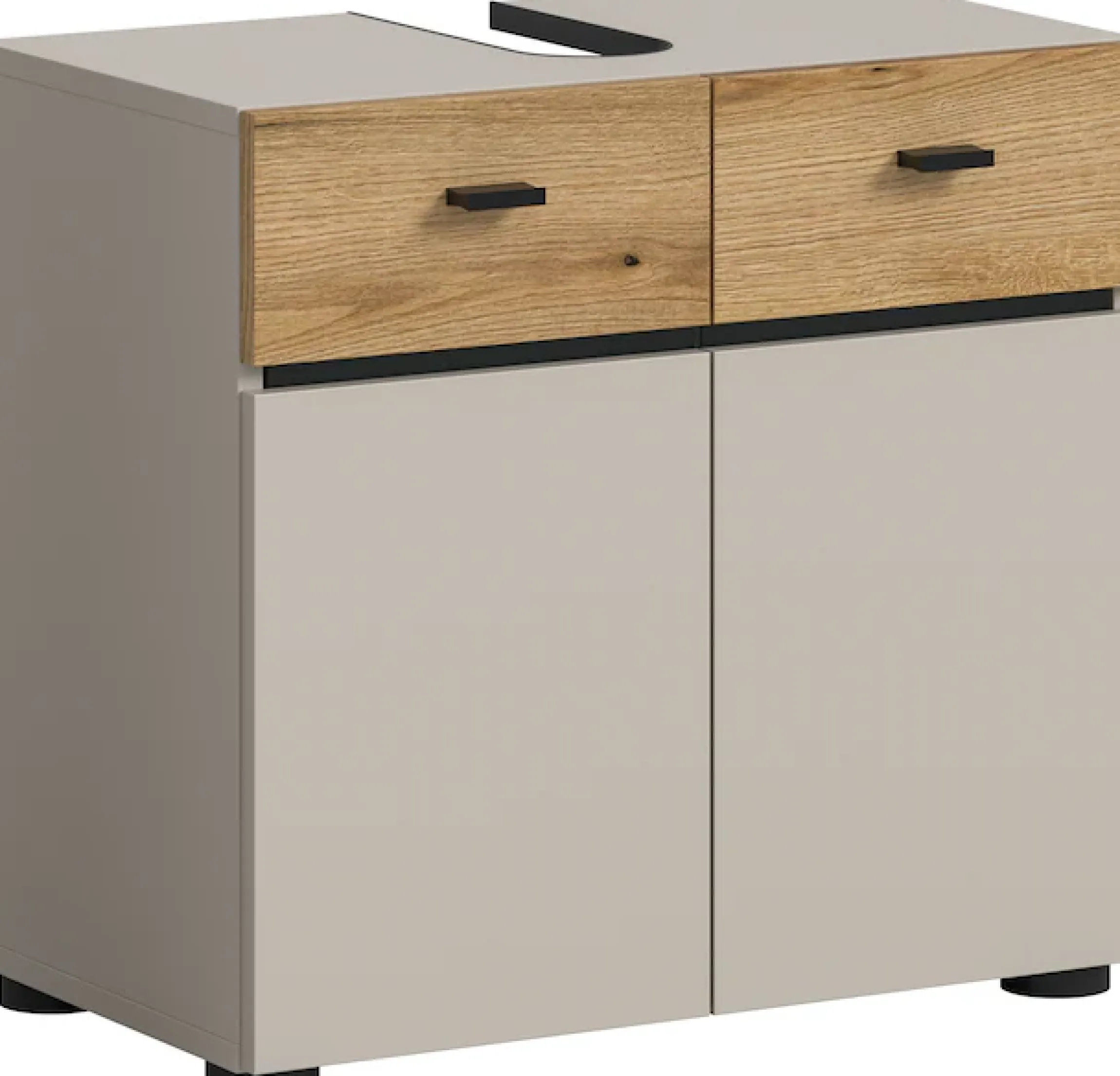 welltime Waschbeckenunterschrank »VANN, Breite 60cm, 2 Türen, 2 Fächer, mit Siphonausschnitt« individuell mit weiteren Artikel der Serie VANN kombinierbar,Waschtisch, Waschbeckenschrank, Kommode, Schrank, Badezimmer, Bad