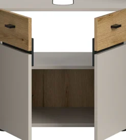 welltime Waschbeckenunterschrank »VANN, Breite 60cm, 2 Türen, 2 Fächer, mit Siphonausschnitt« individuell mit weiteren Artikel der Serie VANN kombinierbar,Waschtisch, Waschbeckenschrank, Kommode, Schrank, Badezimmer, Bad