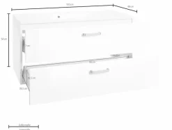 welltime Waschbeckenunterschrank »Ravenna« Badmöbel Waschtisch inkl. Waschbecken, Breite 100 cm, Soft-Close