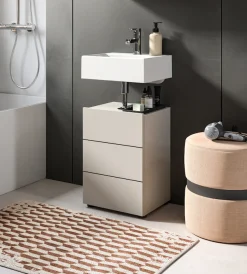 welltime Waschbeckenunterschrank »BIEL, Breite: 38 cm, 1 Tür, 2 Fächer, Siphonausschnitt« 1 Stk. tlg. Waschbeckenunterschrank, Unterschrank, WBU, Badezimmer, Bad