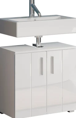 welltime Waschbeckenunterschrank »Prag« 1 Stk. tlg. Waschbeckenunterschrank mit 2 Türen - (B/T/H) 60/34/58 cm