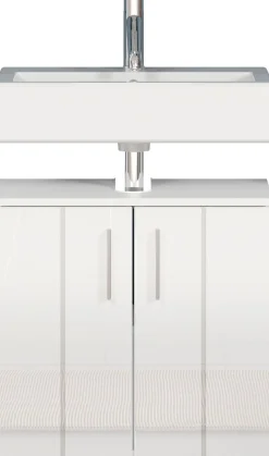 welltime Waschbeckenunterschrank »Prag« 1 Stk. tlg. Waschbeckenunterschrank mit 2 Türen - (B/T/H) 60/34/58 cm