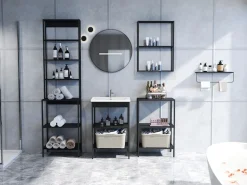 welltime Waschbeckenunterschrank »Lodi« 1 Stk. tlg. Badezimmerregal mit 2 offenen Fächern - (B/T/H) 51/40/80 cm