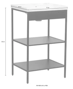 welltime Waschbeckenunterschrank »Lodi« 1 Stk. tlg. Badezimmerregal mit 2 offenen Fächern - (B/T/H) 51/40/80 cm