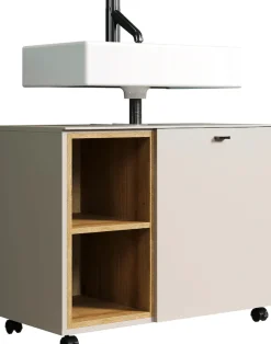 welltime Waschbeckenunterschrank »San Pedro« 1 Stk. tlg. Waschbeckenunterschrank a. Rollen, Soft-Close 80/42/64 cm
