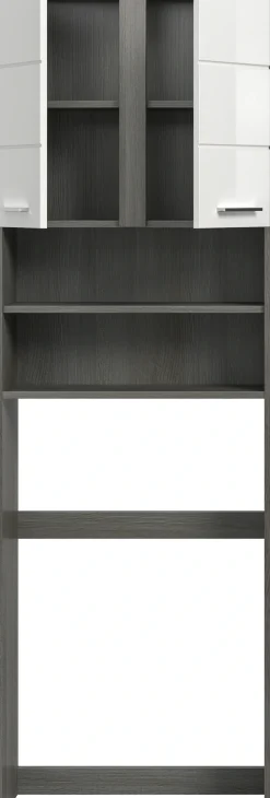 welltime Waschmaschinenumbauschrank »LUCCA, Höhe 191cm, 2 Türen, 2 offene Facher« Überbauschrank, Umbauschrank, Waschmaschinenschrank, Badschrank