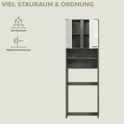 welltime Waschmaschinenumbauschrank »LUCCA, Höhe 191cm, 2 Türen, 2 offene Facher« Überbauschrank, Umbauschrank, Waschmaschinenschrank, Badschrank