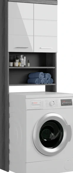 welltime Waschmaschinenumbauschrank »SIENA, Breite 63cm, für Waschmaschine & Trockner, 2 Türen, MDF-Front« TOPSELLER!,in verschiedenen Farben, Überbauschrank, Umbauschrank, Badschrank