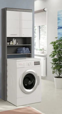 welltime Waschmaschinenumbauschrank »SIENA, Breite 63cm, für Waschmaschine & Trockner, 2 Türen, MDF-Front« TOPSELLER!,in verschiedenen Farben, Überbauschrank, Umbauschrank, Badschrank