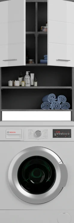 welltime Waschmaschinenumbauschrank »SIENA, Breite 63cm, für Waschmaschine & Trockner, 2 Türen, MDF-Front« TOPSELLER!,in verschiedenen Farben, Überbauschrank, Umbauschrank, Badschrank