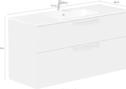 welltime Waschtisch »Ahus« Mit Soft-Close-Funktion, Vollauszüge, inkl. Becken , Breite 120 cm