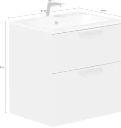 welltime Waschtisch »Ahus« mit Soft-Close-Funktion, Vollauszüge, inkl. Waschbecken Breite 60 cm