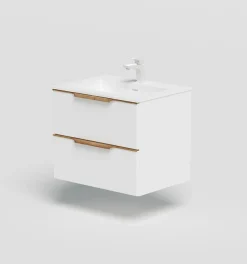 welltime Waschtisch »Amber« mit CORIAN-Acrylstein Waschbecken, massive Eichendetails