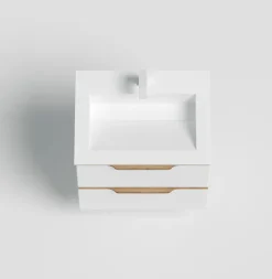 welltime Waschtisch »Amber« mit CORIAN-Acrylstein Waschbecken, massive Eichendetails