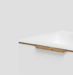 welltime Waschtisch »Amber« mit CORIAN-Acrylstein Waschbecken, massive Eichendetails