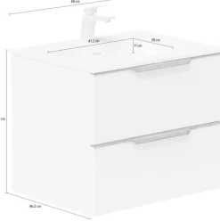 welltime Waschtisch »Amber« mit CORIAN-Acrylstein Waschbecken, massive Eichendetails