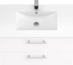 welltime Waschtisch »Athen Badschrank Badezimmer WC Unterschrank mit Becken« Set,Waschplatz mit 2 Schubladen , Breite 80cm Softclose Bad