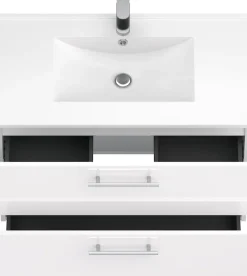 welltime Waschtisch »Athen Badschrank Badezimmer WC Unterschrank mit Becken« Set,Waschplatz mit 2 Schubladen , Breite 80cm Softclose Bad