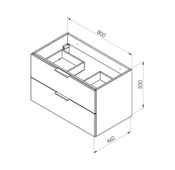 welltime Waschtisch »Athen Badschrank Badezimmer WC Unterschrank mit Becken« Set,Waschplatz mit 2 Schubladen , Breite 80cm Softclose Bad