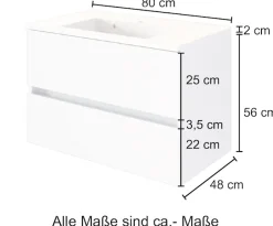 welltime Waschtisch »Baabe« Breite 80 cm