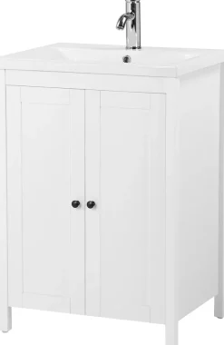 welltime Waschtisch Badmöbel inkl. Keramikbecken , Breite 60 cm mit Türen