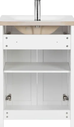 welltime Waschtisch Badmöbel inkl. Keramikbecken , Breite 60 cm mit Türen