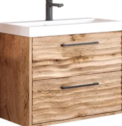 welltime Waschtisch »Canada« Badmöbel Wellenstruktur inkl. Becken, Breite 60cm Waschplatz