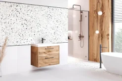 welltime Waschtisch »Canada« Badmöbel Wellenstruktur inkl. Becken, Breite 60cm Waschplatz