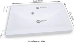 welltime Waschtisch »Canada« Badmöbel Wellenstruktur inkl. Becken, Breite 60cm Waschplatz