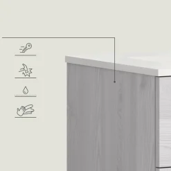 welltime Waschtisch »COSENZA, inkl. Keramik-Waschbecken, 2 Türen, 1 Schubkasten« in Landhausoptik, mit weiteren Artikel der Serie kombinierbar, 2 Stk. tlg. Waschbecken, Waschbeckenschrank, Badezimmer, Bad, Waschtisch, Kommode