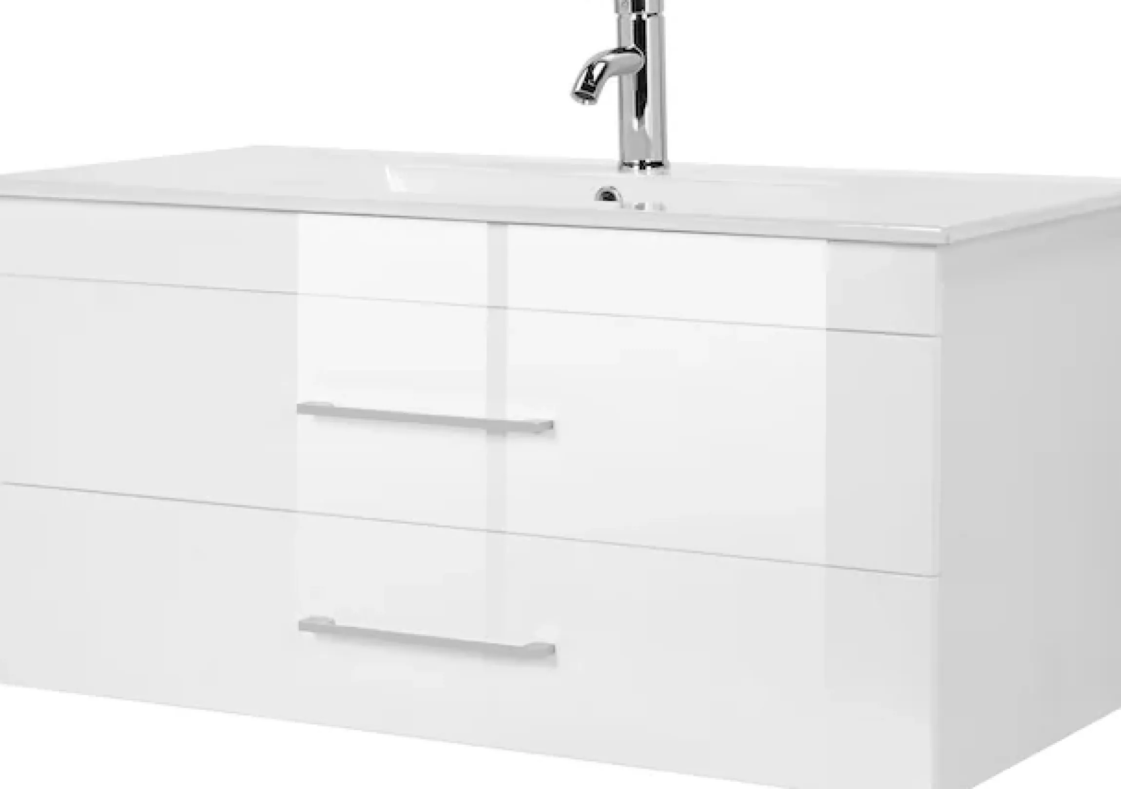 welltime Waschtisch »Florenz« Komplett-Set,Waschplatz mit 2 Auszügen und Softclose Breite 100cm